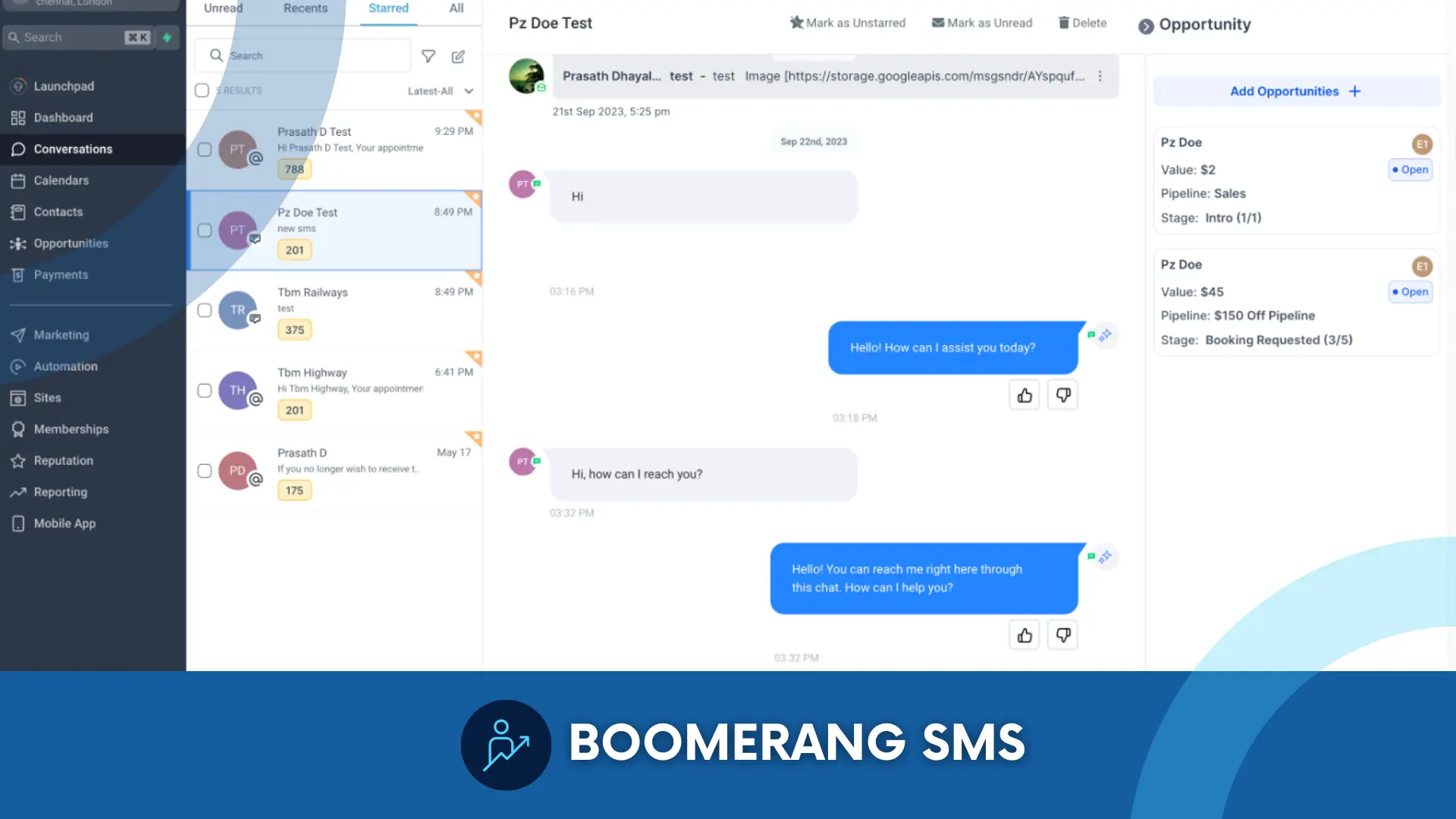 Boomerang SMS - Grow your Business with HighLevel