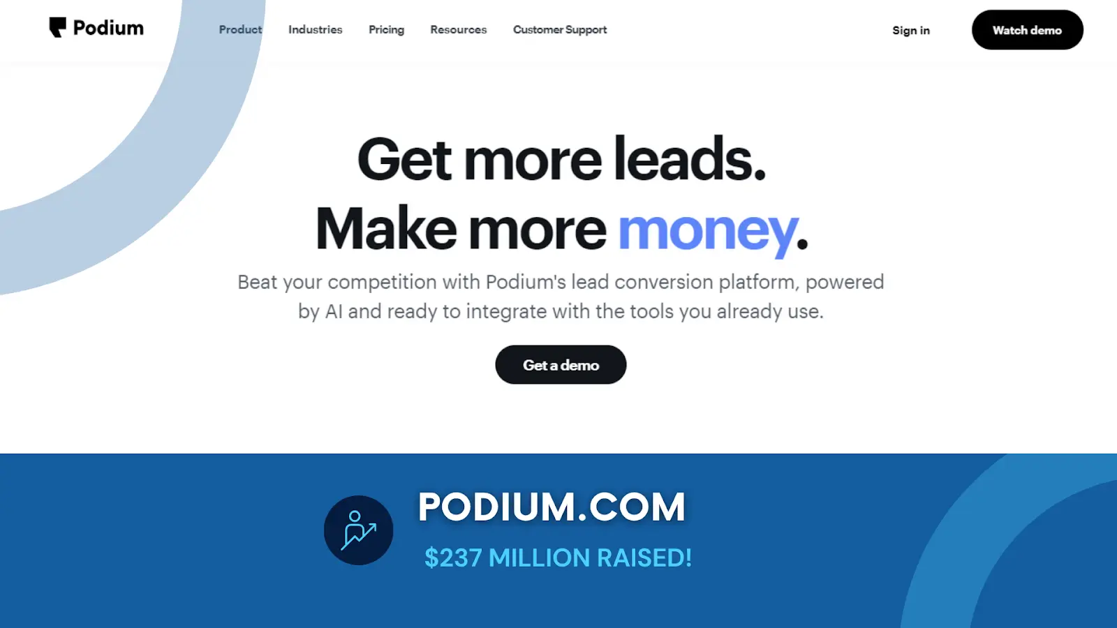 Podium Company website screenshot